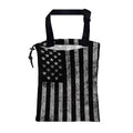 Car Garbage Bag Black and White American Flag Hanging Canvas Car Trash Bag Drawstring Car Back Seat Organizer for Car Back Front Seat Console with Adjustable Buckle