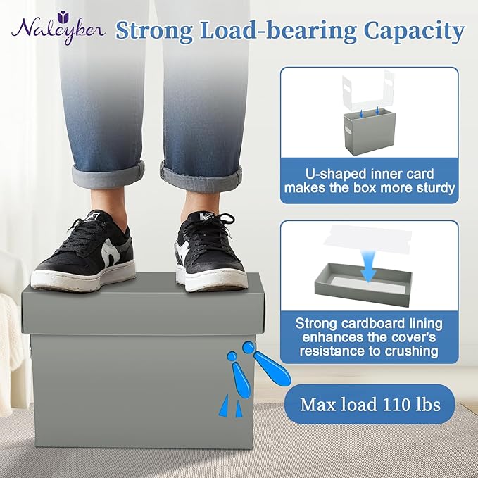 File Organizer Box with Lid & Handle, Heavy Duty Hanging File Folder Storage Boxes for Letter Size, Portable Filing Organizer