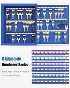 Uniclife 60 Keys Key Lock Box with Code, Wall Mount Key Box, Key Cabinet with Key Racks and Tags, Lock Box for Keys, Key Lock