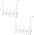 Dseap Over The Door Hook Hanger - Fits 1 3/8" to 1 3/4" Standard Doors | 5 Tri Hooks Heavy Duty Towel/Coat Rack | Door Organi