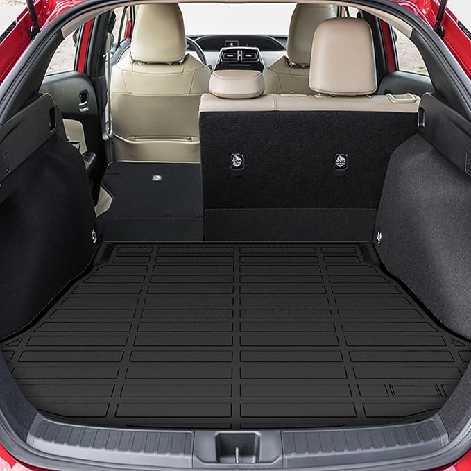 Floor Mats for Toyota Prius 2016 2017 2018 2019 2020 2021 2022(NOT for Prius c & Prius v &Hybrid), Front Rear Mats & Cargo Liner, TPE Non-Slip Waterproof Summer Winter Car Accessories