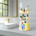 360 Rotating Makeup Organizer - Large Capacity Spinning Perfume & Cosmetic Skincare Holder for Vanity & Countertop (Vibrant O
