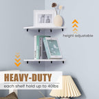 Fun Memories Corner Shelf Wall Mount, Floating Corner Shelves, Set of 2 Corner Wall Shelf Organizer, Rustic Wood Wall Storage