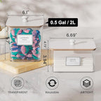 Laundry Pods Storage Container, Clear Laundry Room Organization and Storage,Detergent Powder Container,with Wooden Lids & Lab
