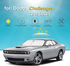 KMF 6pcs Thicken Full Sun Shades for Dodge Challenger 2015-2023 Accessories,Car Window Covers Sunshade for Windshield Side Rear, UV Block Visor Privacy for Car Camping with Storage Bag