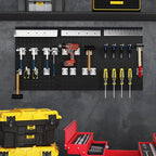 Goplus Garage Pegboard, Metal Pegboard Tool Organizer Kit with 3 Pegboards & 28 Pcs Hanging Accessories, Heavy Duty Wall Orga