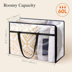 Lifewit 6 Pack Clear Clothes Storage Bags, 60L Plastic Blanket Storage Bag, Vinyl Foldable Moving Bags with Zipper, Closet Or