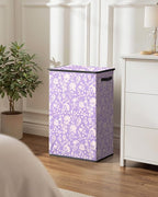 SOLEDI Laundry Hamper with Lid, 90L Tall & Large Floral Laundry Basket, Collapsible Clothes Hamper with Removable Bag, Dirty 