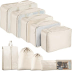 Packing Cubes for Travel-10 Set Luggage Organizer Bags for Family, Mesh Breathable Packing Cubes for Suitcases Durable Travel
