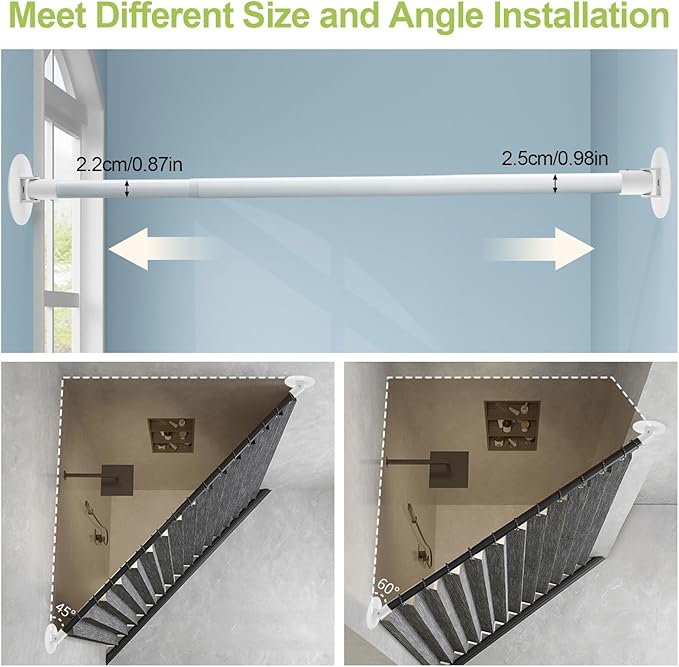 Adjustable Shower Curtain Rod Bracket, 2Pcs Different Sizes Titanium Steel Single Swivel Flange Heavy Duty Closet Rod Holder 
