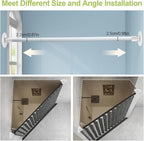 Adjustable Shower Curtain Rod Bracket, 2Pcs Different Sizes Titanium Steel Single Swivel Flange Heavy Duty Closet Rod Holder 