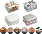 10 PCS Clear Zippered Storage Bags with Handle, Sweater Storage with Zipper, Foldable Closet Organizer Bed Sheet Organizer, C