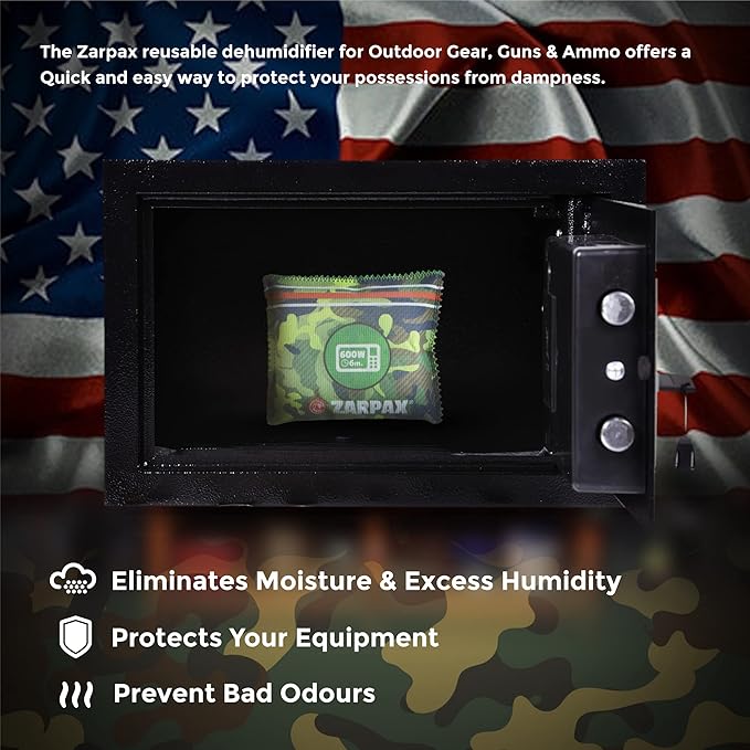 Reusable Gun Safe Dehumidifier - The Ultimate Desiccant Bags Solution for Gun Safes, Closets, and More (8-Pack) - Prevent Exc