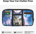 Wolf Print Sun Visor Storage Bag with Zipper Pockets,Multi-Pocket Auto Visor Storage Bag Adjustable Straps Auto Interior Accessories Pocket Organizer