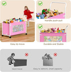 KEEGH Extra Large Toy Box for Kids with 360° Rotating Wheels, Heavy Duty Toy Chest for Boys and Girls, Toy Storage Organizer 
