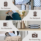 U+U 10 Set Compression Packing Cubes - Ultralight Travel Organizers with Laundry Bag and Cosmetic Bag, Space-Saving Suitcase 