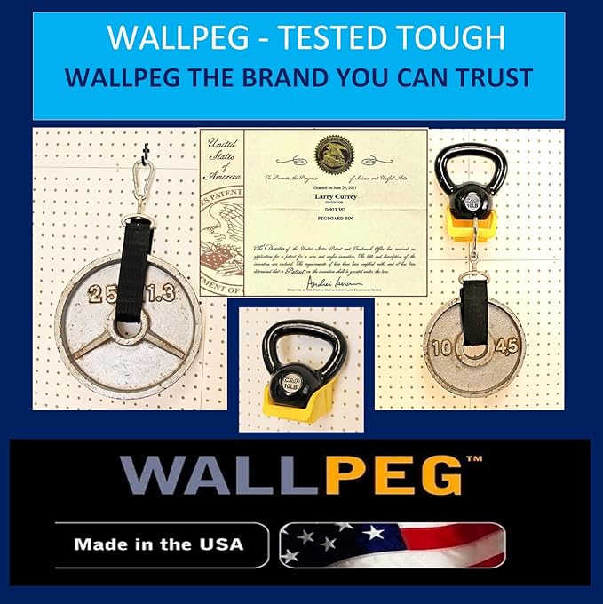 WallPeg Pegboard Bins & Cups - 15 each 5" Bins and 5 each 5" Cups - Hooks to Peg Board Panel Organize Hardware Arrange Access