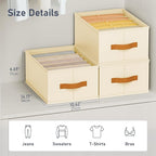 DIMJ Large Wardrobe Clothes Organizer, 8 Packs Fabric Closet Storage Organizer with Handles, Foldable Closet Organizers Divid