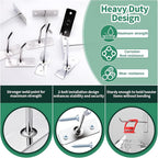 40 Pcs 10"/25CM Stainless Steel Wall Mounted Hooks with Protective Caps and Screws, Coat Bag Hat Utility Hook, Garage Tools S