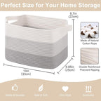 OIASKET Storage Baskets for Organizing, Woven Baskets for Shelves, Rectangle Decorative Organizer for Storage Clothes, Toy, B