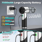 Car Vacuum Portable Cordless Foldable Mini Vacuum, 17000PA Strong Suction, 40mins Runtime, 4-in-1 Air Duster & Air Blower Han