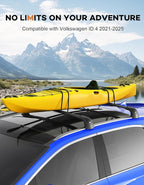 Roof Rack Cross Bars 220lbs Compatible with Volkswagen VW ID4 ID.4 2021-2026, Lockable Heavy Duty Aluminum Roof Rails Crossbars Cargo Canoe Black Rooftop Cargo Carrier.
