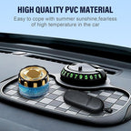 Multifunction Car Anti-Slip Mat,360° Rotatable Phone Holder Dashboard Pad with Hidden Parking Number Plate PVC Grid Style Mat