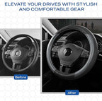 Skechers Steering Wheel Cover Memory Foam,Luxury Leather Steering Wheel Covers,Universal Anti-Slip Fit 14" 1/2-15" Car Wheel 