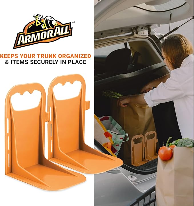 Armor All Trunk Cargo Blocks, Cargo Dividers, Trunk Dividers, Hook & Loop Trunk Organizer Blocks to Hold Cargo in Place,