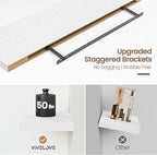Vivelove White Floating Shelves 36 Inches Long, Wall Display Shelves with Invisible Brackets, for Bathroom Living Room Kitche