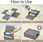 Bed Sheet Organizers,4 Pack Linen Closet Organizers and Storage, Foldable Bedding Organizer for Bedsheets, Duvet Covers and P
