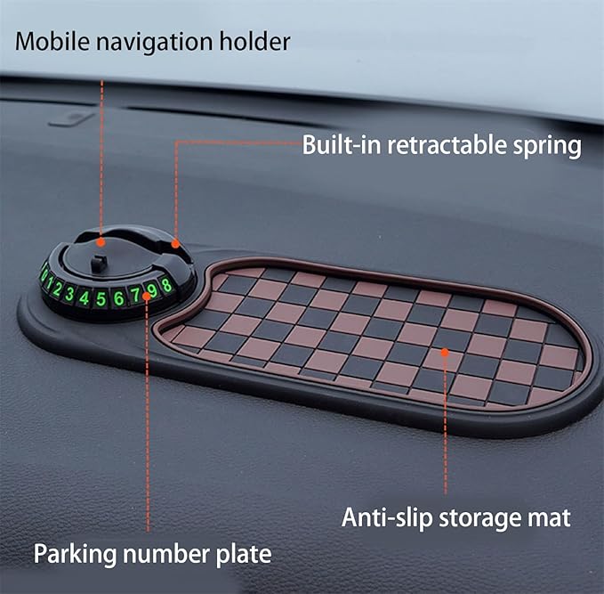 Anti-Slip Mat Solves Every Driver's Biggest Frustration, Multifunction Car Anti-Slip Mat, Rotating Anti Skid Car Dashboard Pa