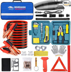 Roadside Car Emergency Kit- Car Safety Kit,Car Kits Emergency,High Power Car Vacuum,Jumper Cable Kits,Reflective Warning Tria