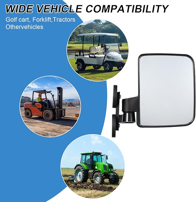 2PCS Universal Tractor Magnetic Rearview Mirrors, High-Definition Glass Mirror with Rubber Coating, Powerful Magnetic Base, Suitable for Tractors, Forklifts, Trucks, and Various Other Vehicles