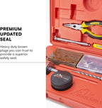 Tire Repair Kit by Boulder Tools - Heavy Duty Plug Kit for Cars, Trucks, Motorcycles, ATVs - Complete Flat Fix Automotive Tools Set with Storage Case, Valve Tool, Pliers, and Repair Plugs