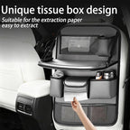 2 Pack Leather Car Backseat Organizer with Foldable Table Tray, Car Storage Organizer with Tablet Holder, Car Seat Back Protectors Kick MatsTravel Accessories