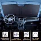 Windshield Sun Shade for Chevy Silverado 1500 1999-2006 Sunshade Front Window Shade Custom Fit Silverado 1500 Accessories Sun Visor Foldable Shade Blocks UV Rays Accessories