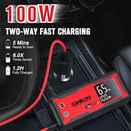 GOOLOO GT4000S Jump Starter 4000 Amp Car Starter 100W Two-Way Fast-Charging Portable Car Battery Charger Booster Pack for 10L Diesel and All Gas Engines, SuperSafe Lithium Jump Box for 12V Vehicles