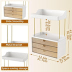 StorBin 3 Large Drawers Makeup Organizer - 5 Tier Bathroom Counter Organizers and Storage, Versatile Perfume Vanity Organizer