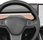 MEWANT Tesla Model 3/Model Y Hand Stitched Steering Wheel Cover for Tesla Model 3 2017-2023 / Model Y 2020-2023 for Tesla Model 3/Y Accessories(3D Style)