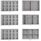 Watpot Acrylic Jewelry Box with 6 Drawers, Clear Earring Storage Organizer Display Case for Women Girls, Gray