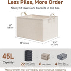 StorageWorks Storage Bins, Shelves Baskets for Organizing, 45L Extra Large Fabric Closet Organizers with Handles, Metal Frame