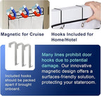 Magnetic Cruise Door Organizer – 13-Pocket Hanging Storage with 2 Large Shoe Pockets, No Hook Needed, Includes 3 Bonus Hooks,