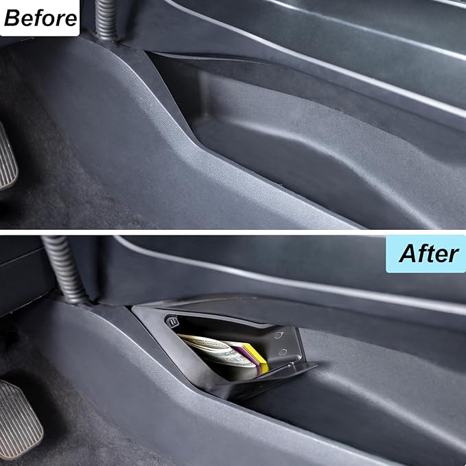 PIMCAR Center Console Hidden Organizer Compatible with 2021-2025 2026 Ford F150 Secret Compartment with Push-Button Lid Premium ABS Plastic Storage Box Insert Accessories