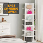 SpaceAid 7 Tier Rotating Shoe Rack Tower, Spinning Shoe Display Lazy Susan, Revolving 360 Shoe Rack Storage Round Carousel, V