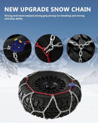 SCITOO Snow Chains for Car Pickup Trucks SUV,Universal Emergency Tire Traction Chain,Anti-Skid Thickening Tire Chains Width 2