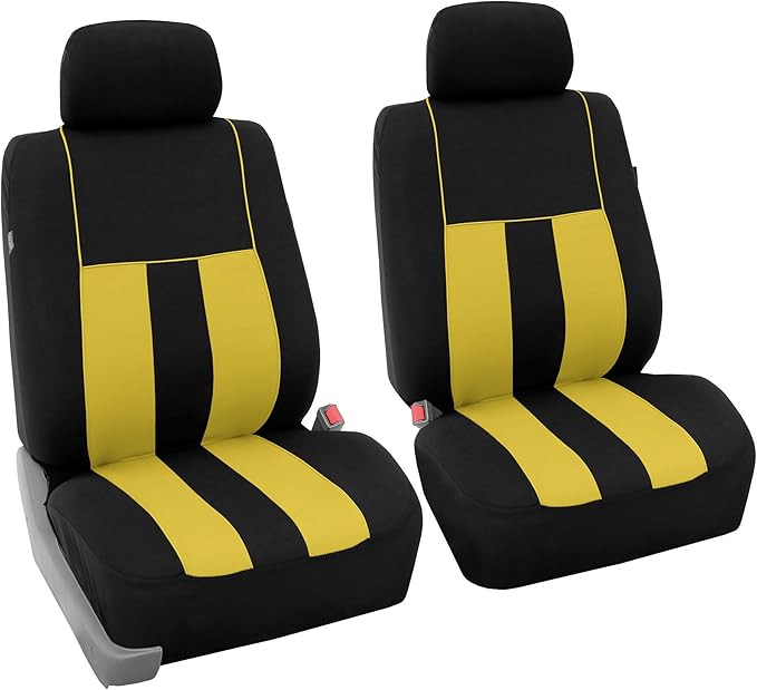 FH Group Car Seat Cover Full Set Striking Striped Car Seat Covers with Front Seat Covers and Rear Split Bench, Universal Fit 