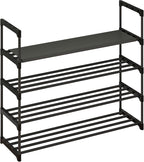 Calmootey 4-Tier Shoe Rack, Tall Large Capacity 20 Pairs Shoes Storage Organizer, Stackable Wide Shoe Shelf for Entryway, Hal