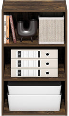Furinno Basic Book Shelf, 3-Tier Bookshelf, Storage Organizer Bookcase with Open Shelf, 11 x 17 x 26, for Living Room, Bedroo