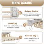 Pull Out Trousers Rack 22 Arms Closet Pants Hanger Bar Stainless Steel Hanger Rail Extendable Trousers for Clothes Towel Scar